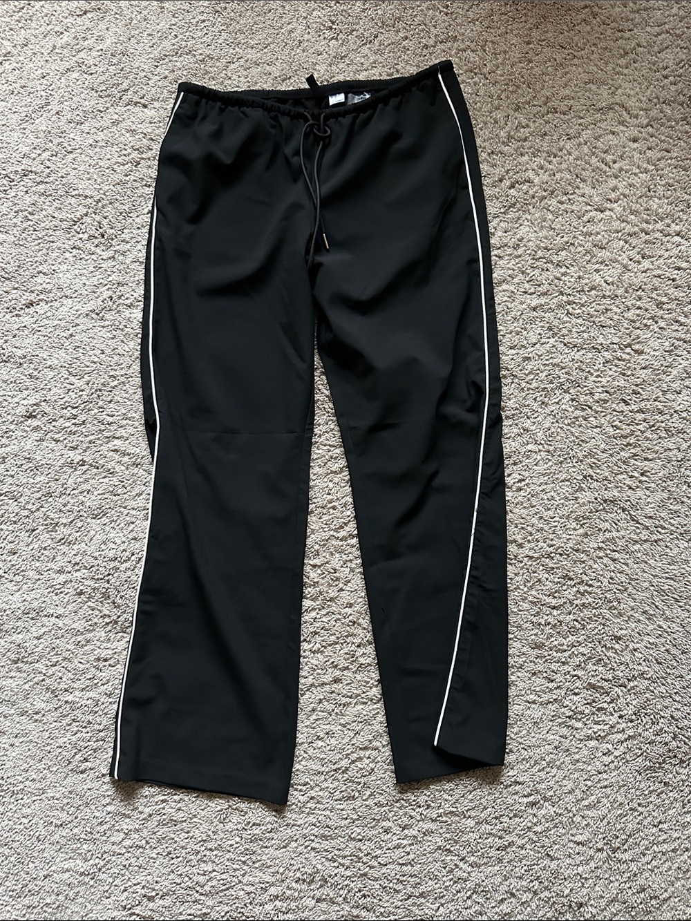 H&M Black Pants with White Side Piping